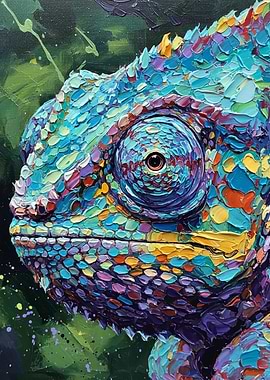 Colorful Chameleon Painting