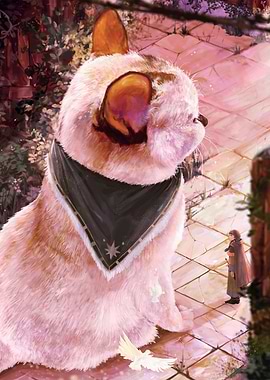 Giant Cat and Small Human