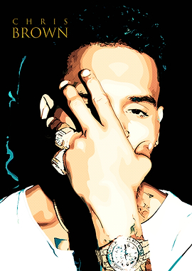 Chris Brown Portrait Pop Art