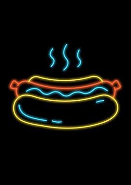 Neon Hot Dog Sign