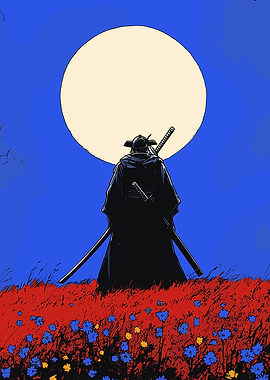 Samurai under the moonlight