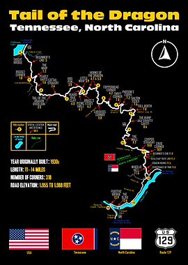 Tail of the Dragon Map
