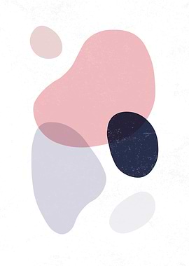 Abstract Shapes in Pink, Blue, and White