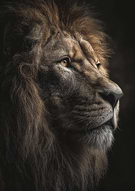 Lion Majestic Portrait Profile