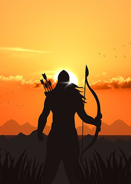 Silhouette of Archer at Sunset