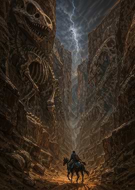 Canyon Rider with Dinosaur Skeleton