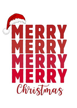 Merry Christmas Text with Santa Hat