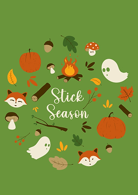 Stick Season Autumnal Illustration