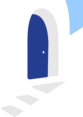 Santorini Doorway Minimalist Illustration