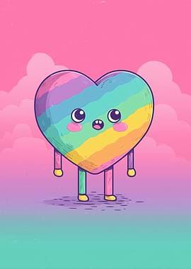 Kawaii Rainbow Heart