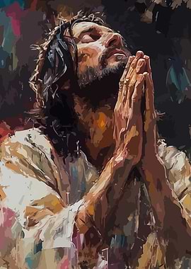 Jesus Christ in Prayer Painting