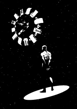 Interstellar Space Station and Surfer