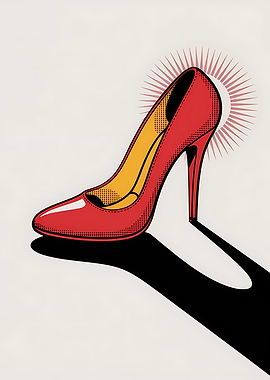 Red High Heel Pop Art