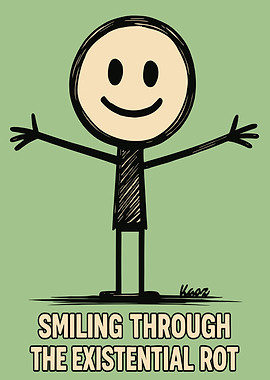 Smiling Through Existential Rot Illustration