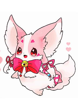 Cute Pink and White Cartoon Creature