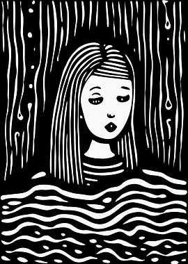 Monochrome Portrait of a Pensive Woman