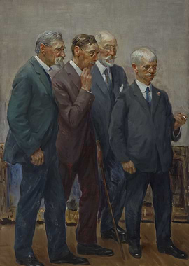 Four Men in Suits Painting