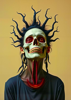 Medusa’s Ghoul – Dark Fantasy Skull Portrait Wall Art