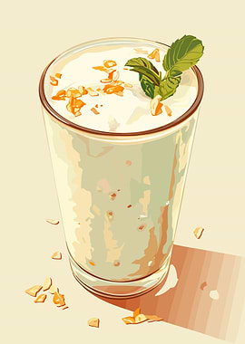 Refreshing Smoothie with Mint and Almonds