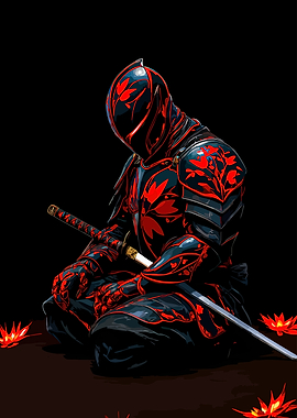Red and Black Armored Ninja