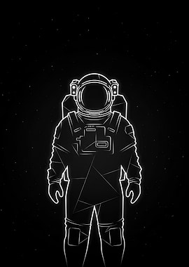 Neon Astronaut in the Cosmic Void