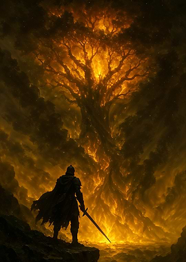 Knight and the Fiery Tree