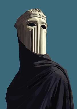 Masked Figure with Draped Cloth