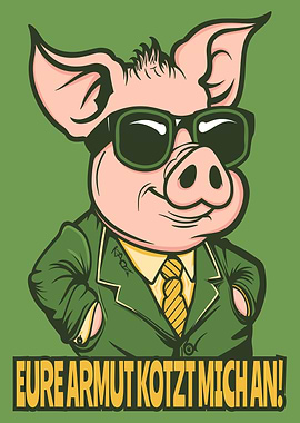 Cool Pig in Suit with Sunglasses