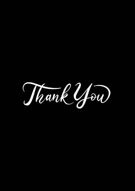 Thank You Calligraphy on Black Background