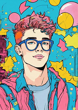 Pop Art Portrait of a Young Man