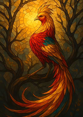 Pheasant Stained Glass Style Digital Art