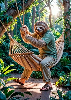 Sloth in Hammock