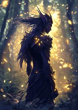 Mystical Elf in Enchanted Forest