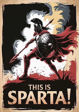 Spartan Warrior with Spear and Shield