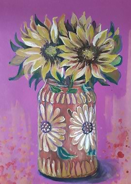 Sunflowers in a Jar Painting