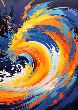 Abstract Wave Painting