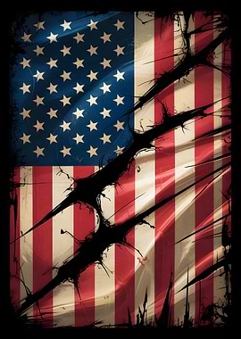 Distressed American Flag Graphic