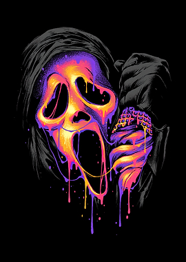 Ghostface Melting Neon Art