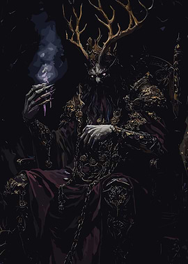Dark Fantasy King on Throne