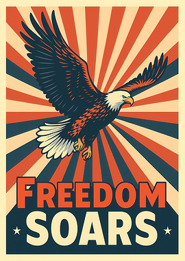 Freedom Soars Eagle Patriotic Poster