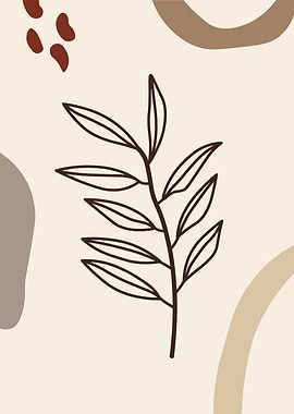 Minimalist Botanical Art with Abstract Shapes