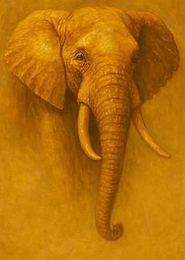 Golden Elephant Portrait