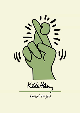 Keith Haring Crossed Fingers Art