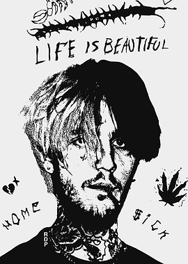 Lil Peep Black and White Portrait