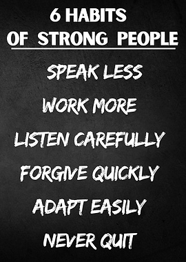 Motivational Poster: 6 Habits of Strong People
