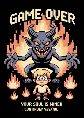 Pixel Art Game Over Screen