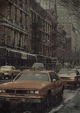 New York City Taxi in the Rain
