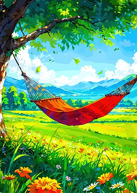 Hammock in a Sunny Meadow