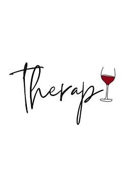 Therapy Wine Glass Minimalist Art