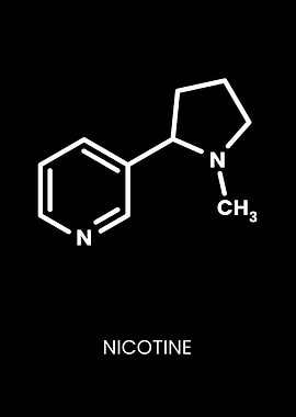 Nicotine Chemical Structure on Black Background
